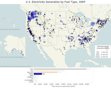 Hydroelectric power plants from the EPA's eGRID data set